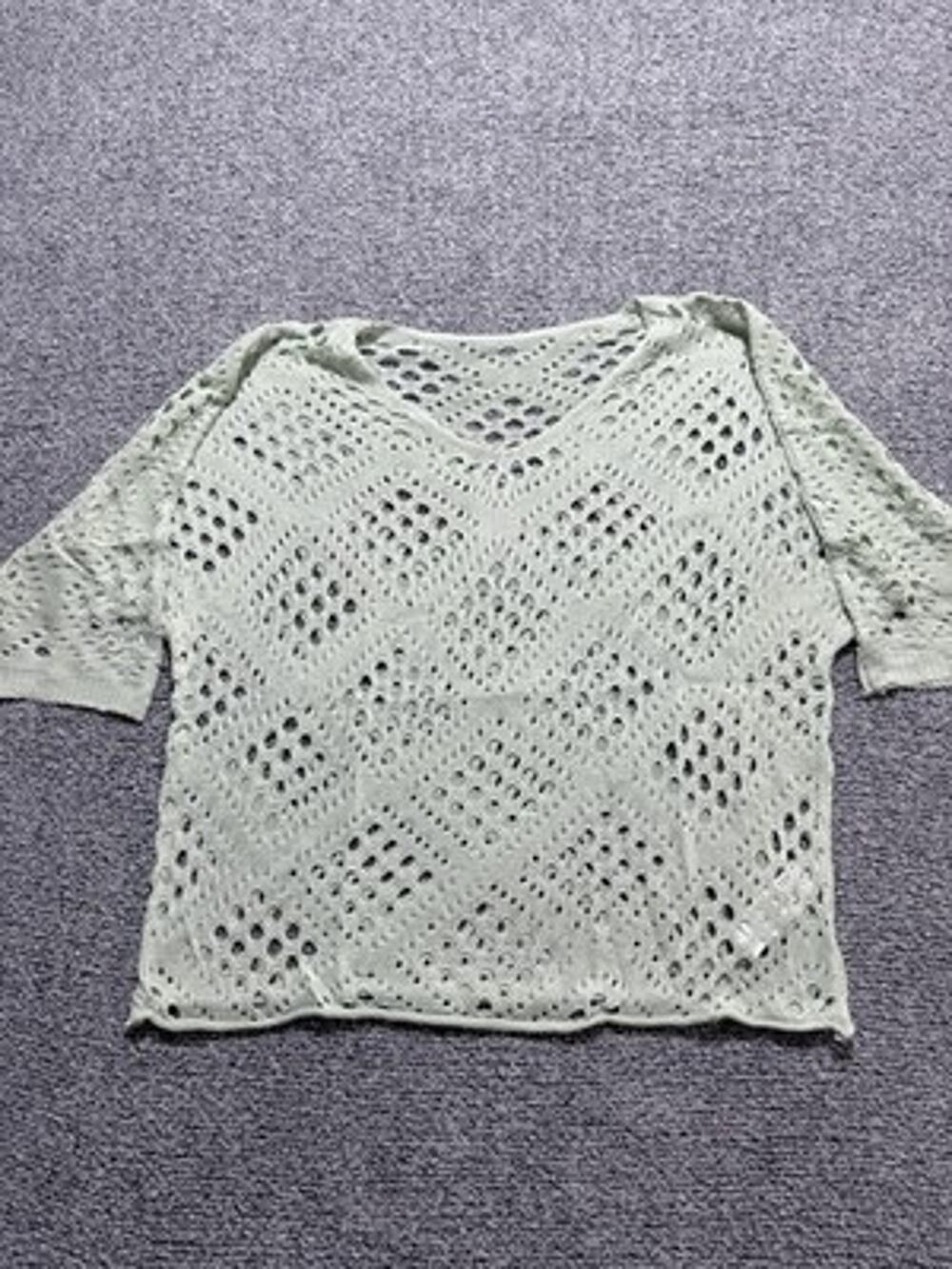Boho Chic, Cottagecore, Fairycore, Coastal, Open Knit, Crochet, Light Green Top